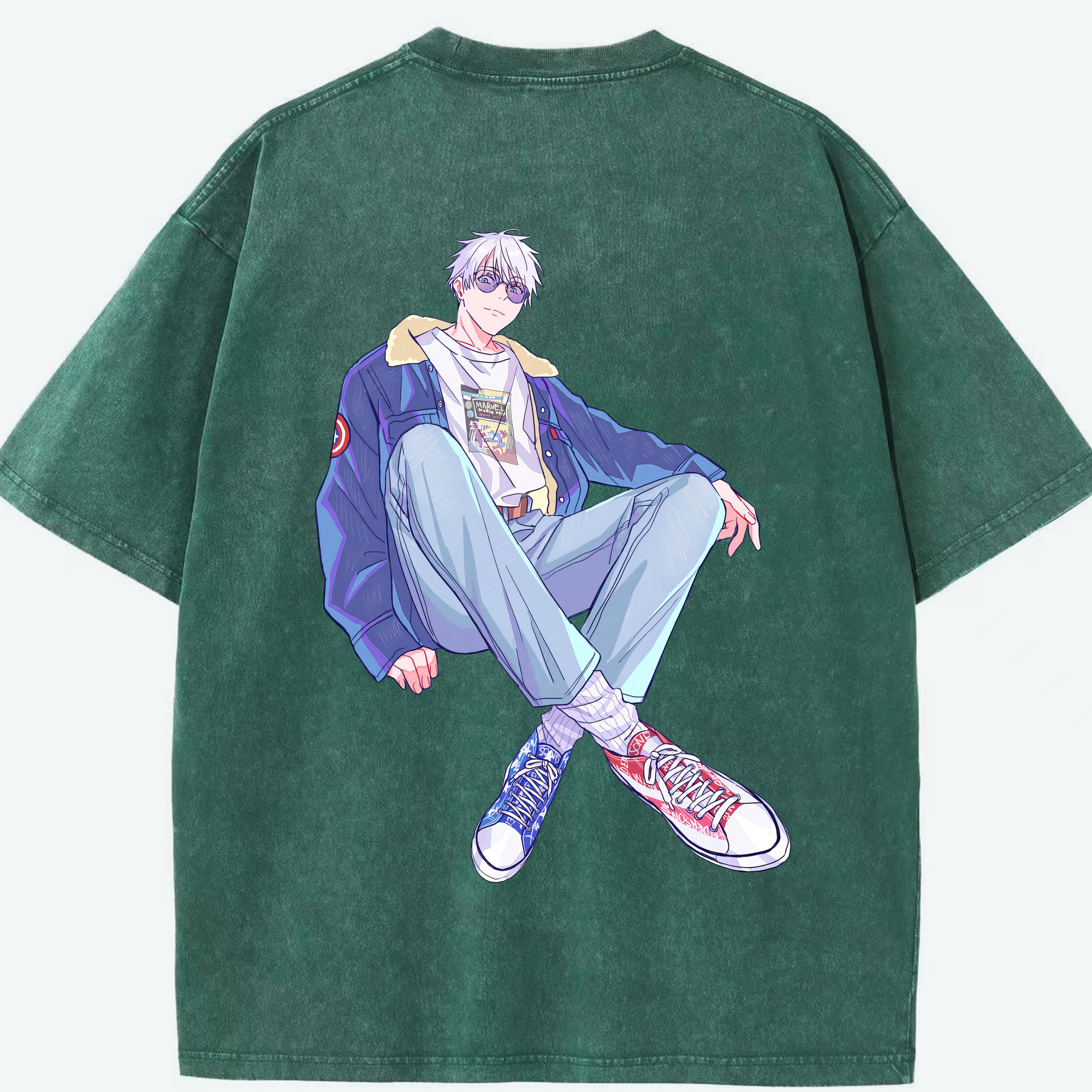 （画像用） 呪術廻戦 Jujutsu Kaisen 綿100% ヴィンテージ風 半袖Tシャツ（背面プリント）